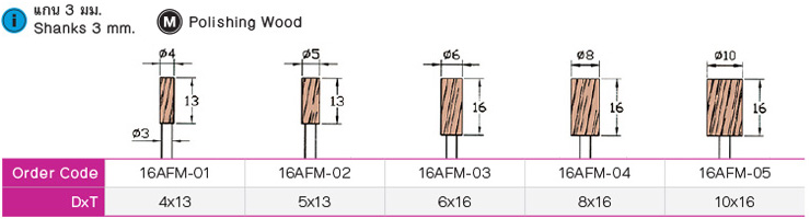 ไม้ขัดงาน มีแกน drawing