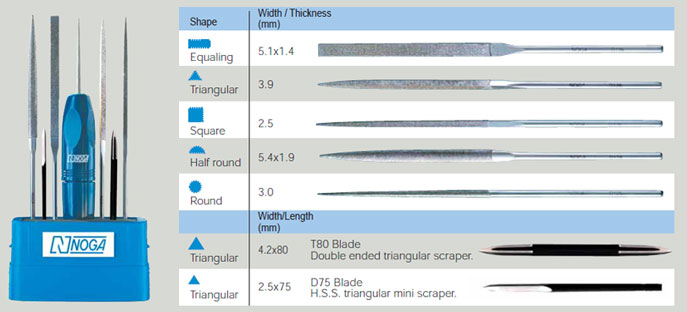 Noga Diamond File Set drawing