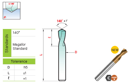 ดอกนำเจาะคาร์ไบด์ 140° drawing