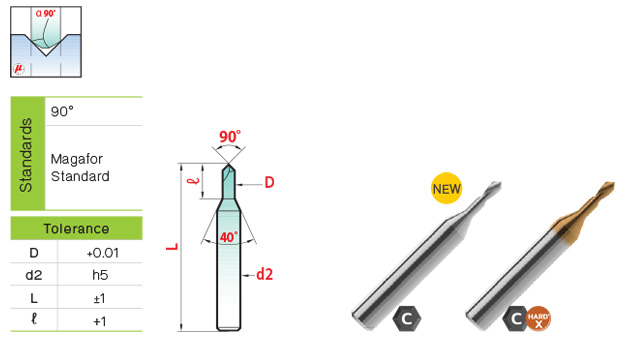 ดอกนำเจาะขนาดเล็ก 90° drawing