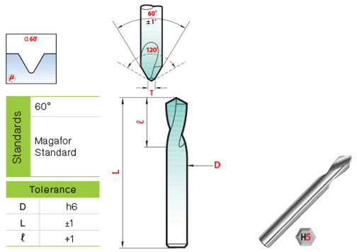 ดอกนำเจาะ 60° drawing