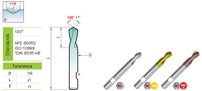 ดอกนำเจาะ Weldon 120° drawing