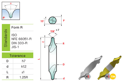 ดอกนำศูนย์ เจียรลำตัว (Form R) drawing