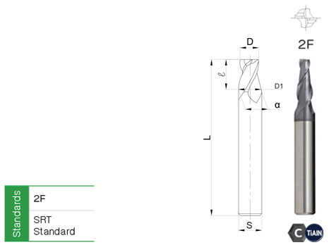 เอ็นมิล คาร์ไบด์ คมกัดเทเปอร์ drawing