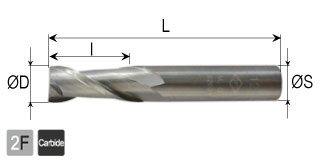 CFT คาร์ไบด์ เอ็นมิล 2ฟัน drawing