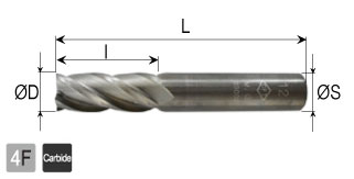 CFT คาร์ไบด์ เอ็นมิล 4ฟัน drawing