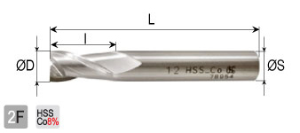 OSG เอ็นมิล 2ฟัน drawing