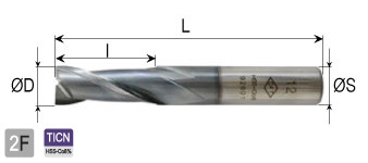 CFT เอ็นมิล ไฮสปิต 2ฟัน drawing