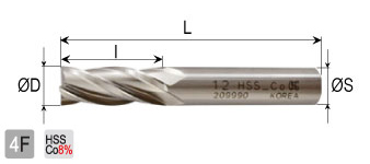 OSG เอ็นมิล 4ฟัน drawing