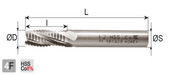 OSG เอ็นมิล กัดหยาบ drawing