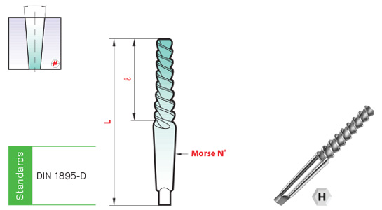 Morse Taper Reamers spiral flute machine reamer Magafor 780
