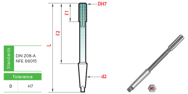 รีมเมอร์เกลียวตรง ก้านเทเปอร์ drawing