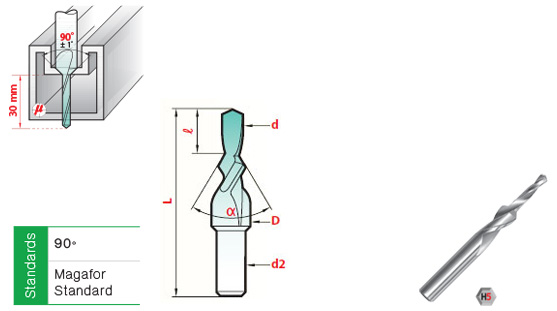 สเต๊ปดริว 90° รุ่นยาว drawing