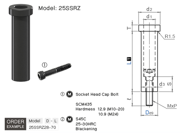 สปูลรีเทนเนอร์ (Counterbore) drawing