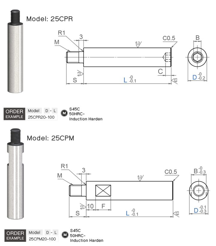 คุชชั่นพิน แบบมีเกลียวตัวผู้ drawing