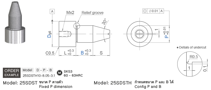 ไพล็อตพินล็อคตำแหน่ง SDST drawing