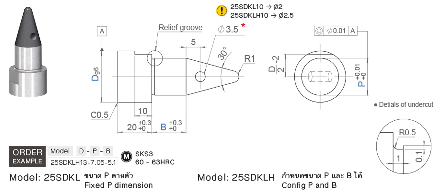 ไพล็อตพินล็อคตำแหน่ง SDKL drawing