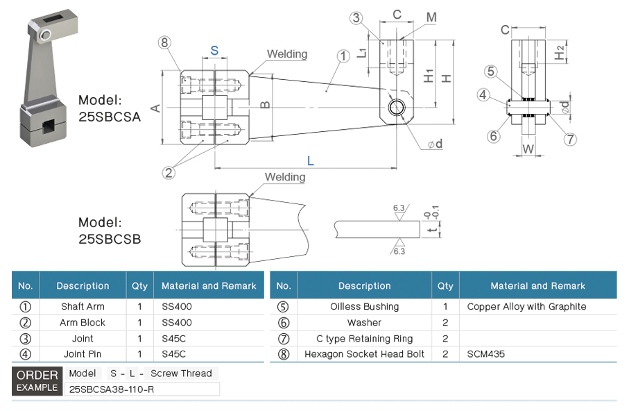 Bell Crank Lifter Parts (Shaft Arm) drawing