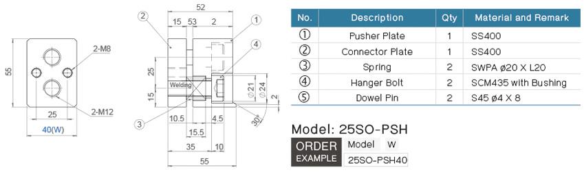 Spring Head for Pusher Unit drawing
