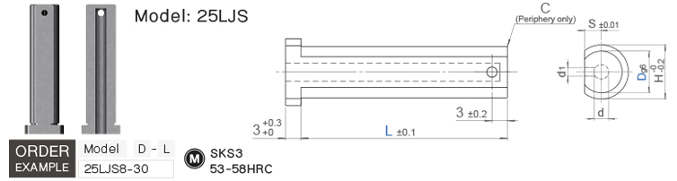 Lifter Pins with Air Hole drawing
