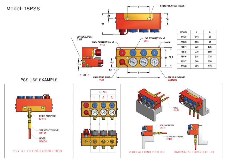 แก๊สสปริง Multi Panel drawing