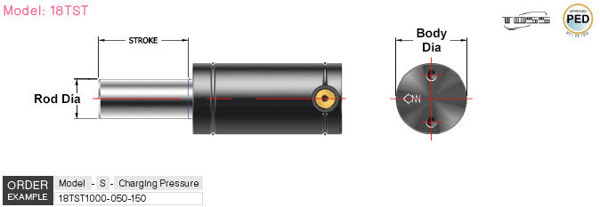 TST แก๊สสปริง drawing