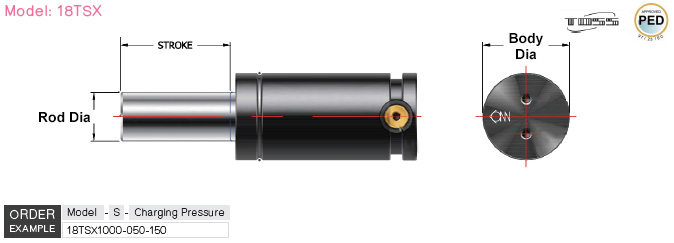 TSX แก๊สสปริง drawing