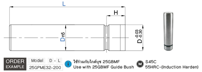 ไกด์โพส สำหรับสวมอัด drawing
