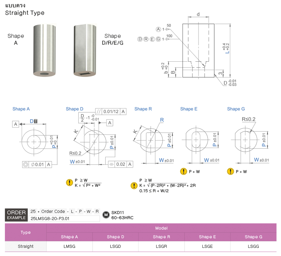 พั้นช์ไกด์บุชรุ่นยาว แบบตรง drawing