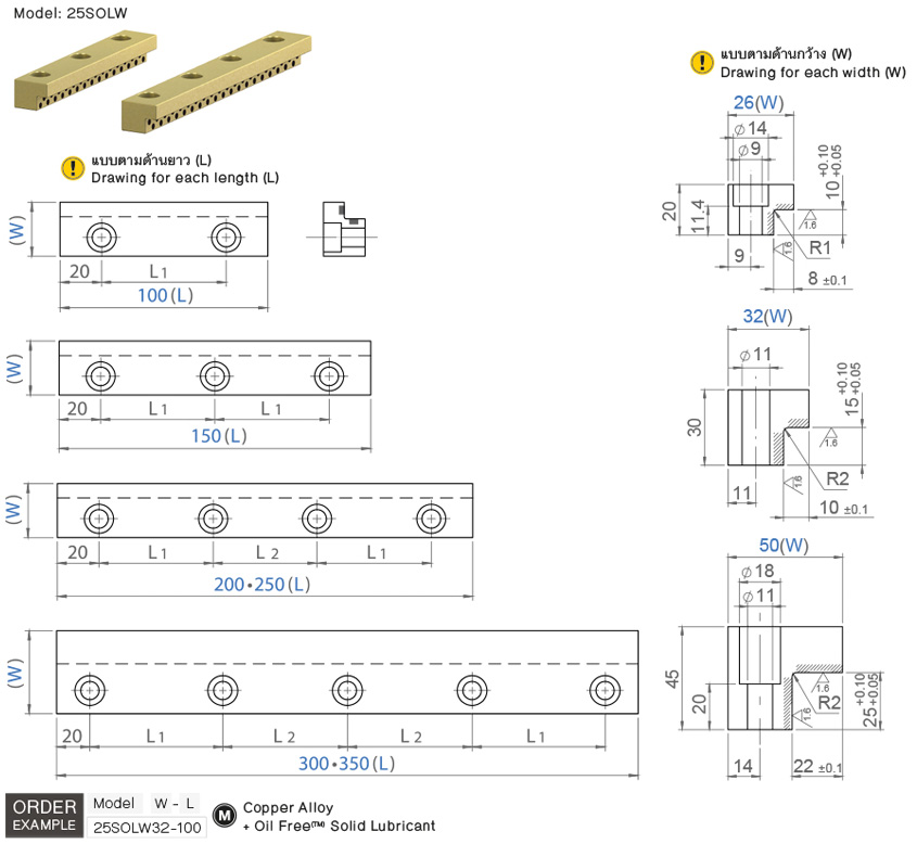 สไลด์เพลทตัวแอล drawing