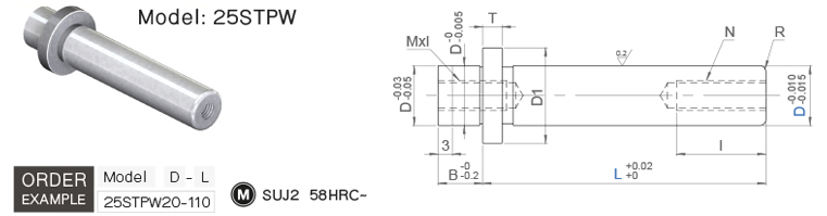 สตริปเปอร์ไกด์พิน มีรูต๊าปเกลียว (แบบถอดได้) drawing