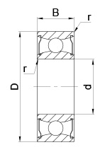 ตลับลูกปืนเม็ดกลมร่องลึก drawing