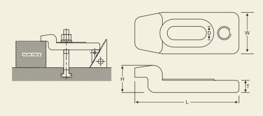 Forged Goose Neck Clamp drawing