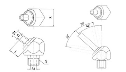 หัวฉีดน้ำแรงดันสูง Inclined Injection drawing