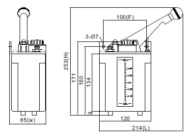 Hand Press Lubricator drawing