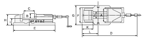 Hydraulic Machine Vice drawing