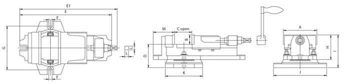 K-Type Milling Vise drawing