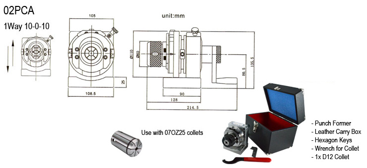 เครื่องเจียรปลายพั้นช์รุ่นคอลเล็ท เลื่อน 1 ทาง drawing