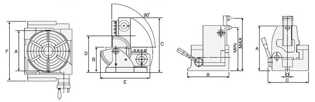 Universal Tilting Rotary Table drawing