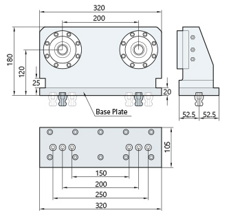 Base Plate แนวตั้ง drawing