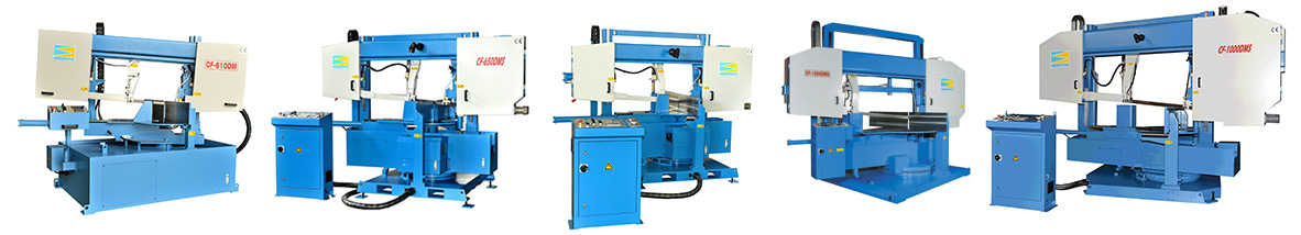 Semi-Auto Double Miter Band Saw Machines drawing