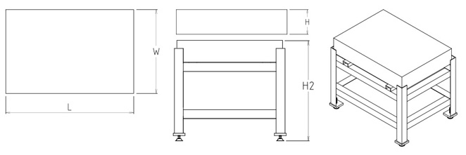 โต๊ะระดับเหล็กหล่อ drawing