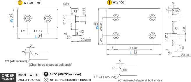 สไลด์เพลทเหล็กกล้า (20มม) drawing