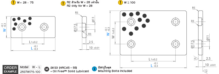 แวร์เพลทเหล็กกล้า (10มม) drawing