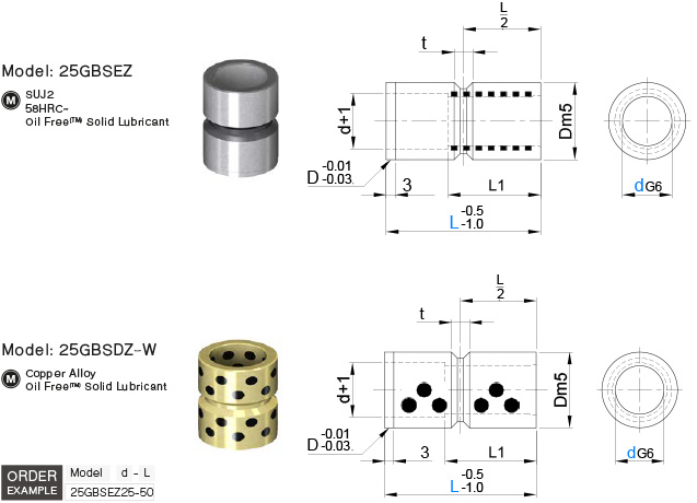 ออยฟรีลีดเดอร์บุช แบบตรง drawing