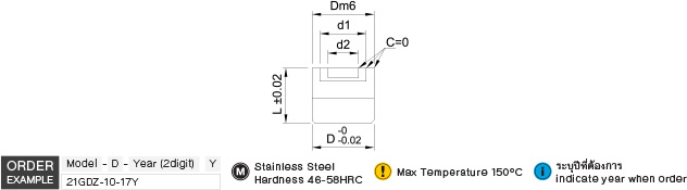 Double Ring Date Marking Pin drawing