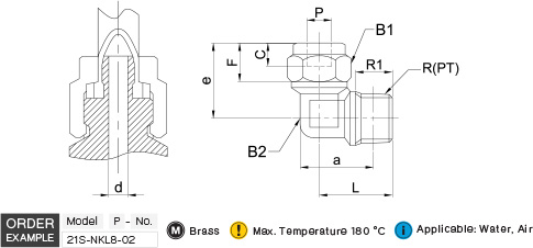 คัปปลิ้งแบบขันน็อต หักศอก drawing