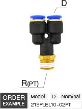 ข้อต่อสวมเร็ว เกลียวตัวผู้ ตัวY drawing