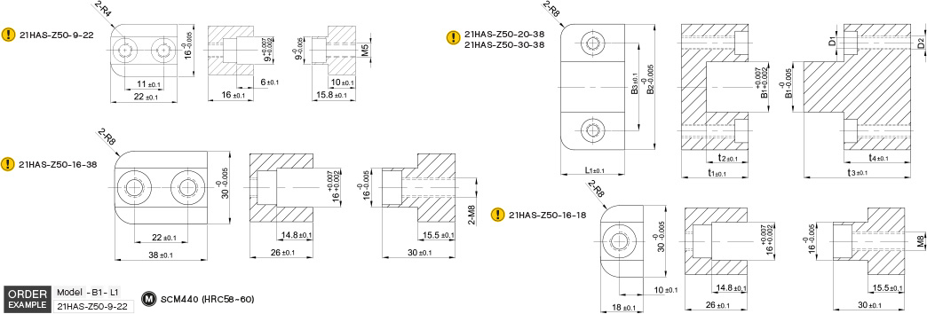 Compact Slide Block Sets drawing