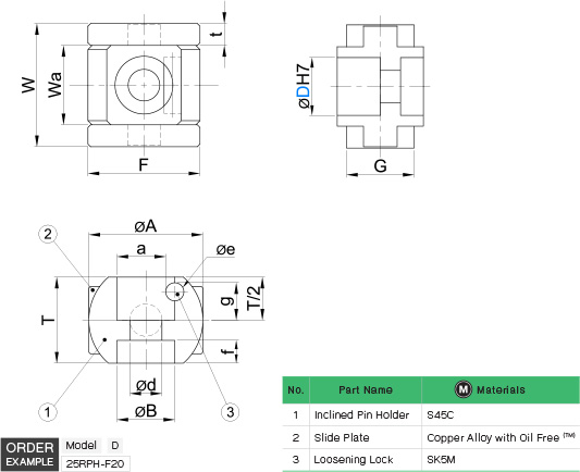 พินโฮลเดอร์สำหรับสไลด์คอร์ (รุ่นตายตัว) drawing